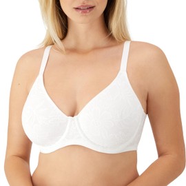 Bali Women's Breathe Lace Underwire, Breathable Modal Bra, Convertible Straps, White, 34DD
