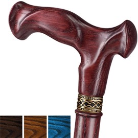 Asterom Walking Cane - Handmade, Ergonomic, Cane for Women - Wooden Walking Sticks for Seniors Women, Unique, Cool (Cherry, 34 Inches)