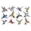 Iconikal 24-Count Large 6-inch Static Cling Window Decorations, Hummingbirds Flying
