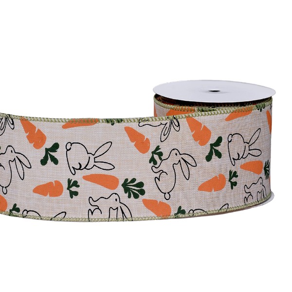 YAMA Easter Wired Ribbon for Crafts 1 Roll*2.5 Inch, 10