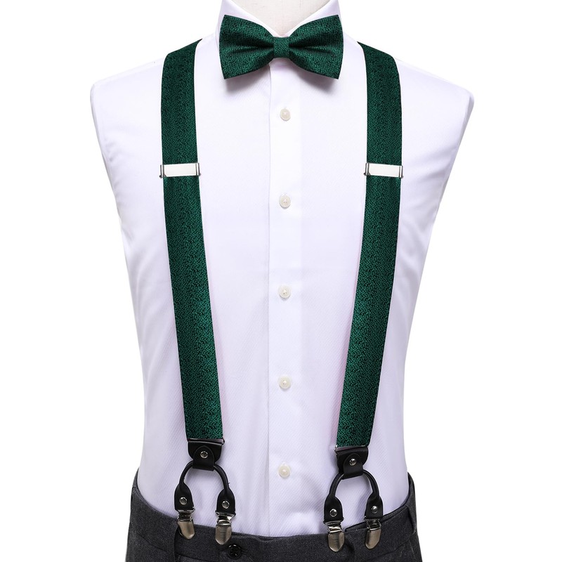 Dubulle Mens Clips Suspenders and Pretied Bowtie Set Y Shape