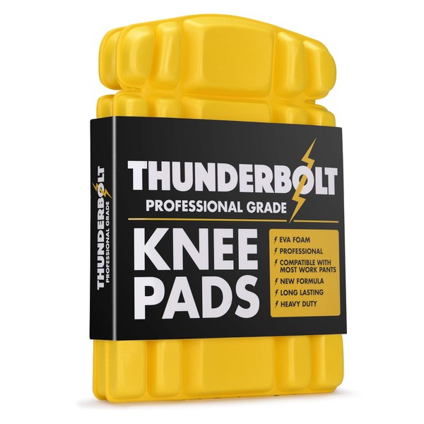 Thunderbolt Knee Pads for Work Inserts for Pants Trousers Workwear with Thick EVA Foam Cushioning