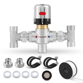 Kit de válvula sensor de derivación de temperatura ajustable Moonshan para sistema de recirculación de agua caliente instantánea de reemplazo para la válvula sensor de plástico compatible con 500800
