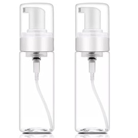 100 Pcs 2 oz Plastic Foam Pump Bottle Refillable 60ml Travel Mousse Foaming Soap Dispenser Mini Eyelash Cleaning Foam Bottle Dispenser for Face Wash Lash Shampoo Skin Care