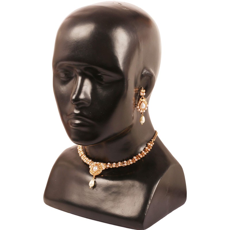 Touchstone - Juego de collar de joyería tradicional de Bollywood