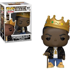 Funko Notorious B.I.G. w/ Crown: Notorious B.I.G. x POP! Rocks Vinyl Figure & 1 POP! Compatible PET Plastic Graphical Protector Bundle [#077 / 31550 - B]
