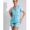 ENJOYNIGHT Womens Pajama Set Button Down Tee and Shorts Sleepwear