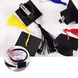 Aiffort 1 diadema de graduación negra con 1 clip de pelo negro para graduación, fiesta de cumpleaños, decoración de suministros