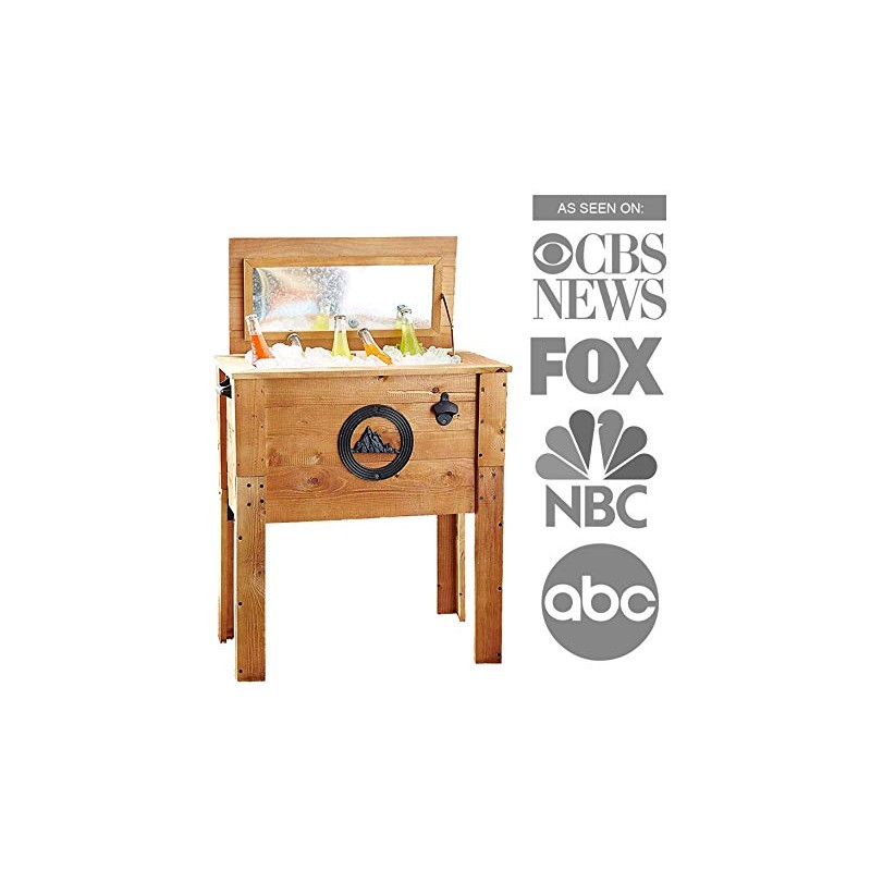 Rustic Outdoor Beverage Cooler for Patio - 45 Qt. -