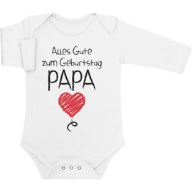 Shirtgeil Long Sleeve Baby Bodysuit "Alles Gute zum Geburtstag Papa - Vater Geschenk, White