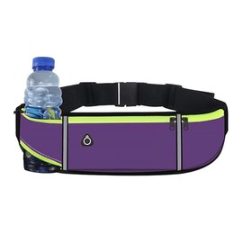 Riñonera ultrafina para mujeres y hombres, cinturón de correr delgado, bolsa de corredor, impermeable, cinturón de dinero, Púrpura, 1186