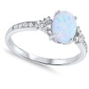 Oval White Simulated Opal Beautiful Cute Ring New .925 Sterling