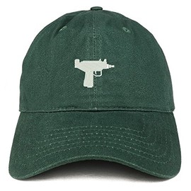 Trendy Apparel Shop Uzi Gun Silhouette Embroidered Soft Cotton Dad Hat - Hunter