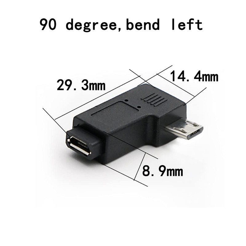 rgzhihuifz Micro USB to Micro USB Adapter, 90 Degree Left