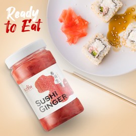 Fusion Select 2 Packs Sushi Ginger - Natural Sliced Gari, Pickled Ginger for Sushi - No MSG, Non-GMO - Spicy, Sour, Sweet & Salty Taste Notes - Side Dish For Sashimi, Sushi Ingredients - 12oz