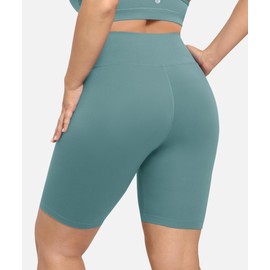 VALANDY Creamlush - Pantalones cortos de yoga ultra suaves de cintura alta de 8 pulgadas (L-5XL), Ins Verde, 5X-Large
