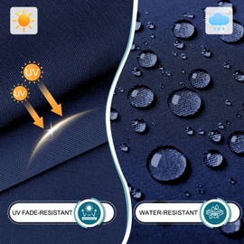 Basic Beyond Basic Beyond Outdoor Chair Cushions Set of 6, Square Corner Outdoor Cushions for Patio Furniture, Water Resistant Patio Chair Cushions with 2 Ties, 18.5x16x3, Navy