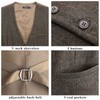 HISDERN Men's Formal Suit Vest Solid Waistcoat for Mens Herringbone