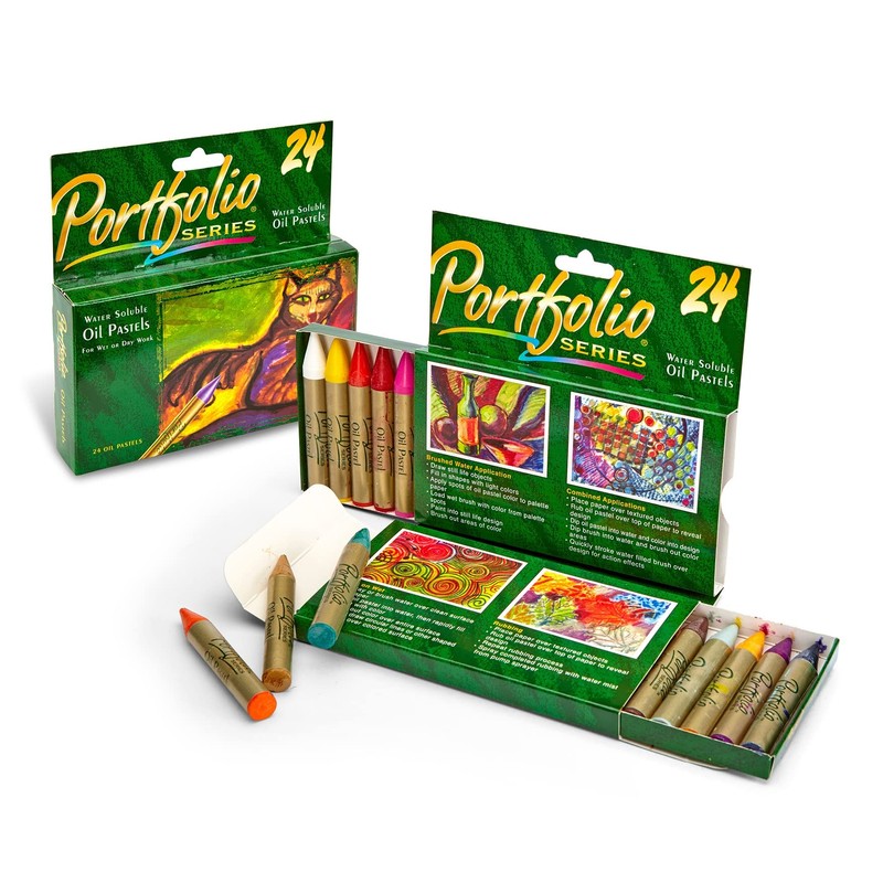 Crayola Portfolio Series Oil Pastels, Water Soluble, 24 Count, Colors