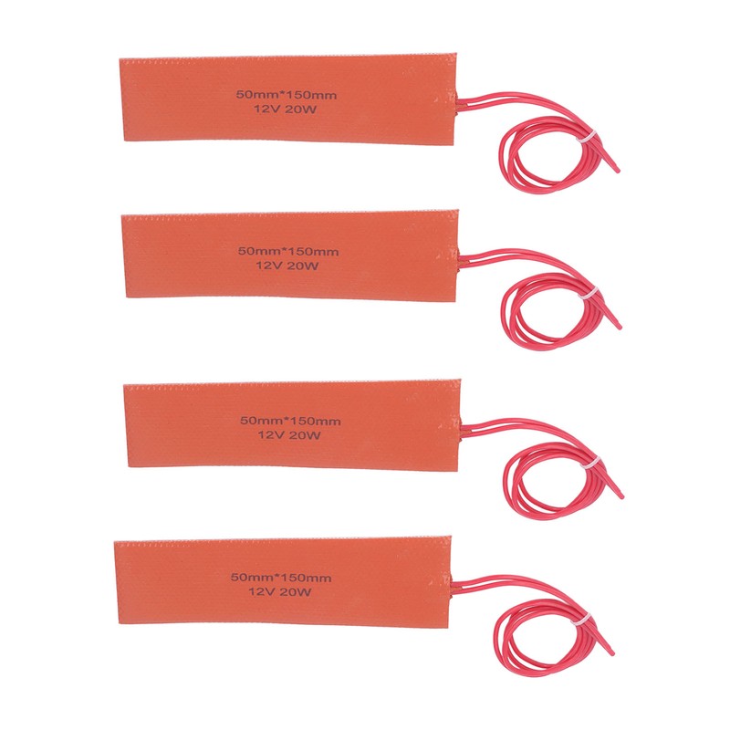 4 Pcs Silicone Rubber Heating Pad Flexible Silicone Heater Mat