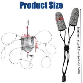 4 Set Stainless Steel Crab Snare Traps with 8 Loops+Non-Slip Finger Covers+Spare Coil and Bushing ，Crab Traps for Blue Crabs/Red Crab/Rock Crab, Crab Snare for Fishing Rods, Crabbing Equipment