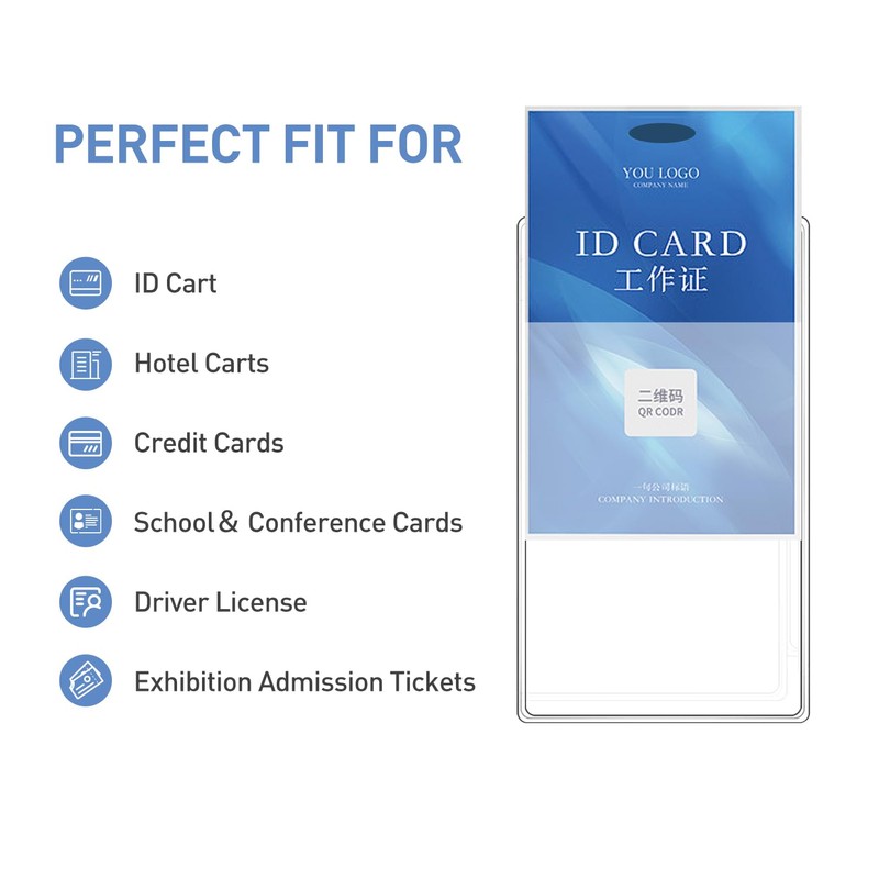 Plastic Card Holder,Waterproof Plastic Badge Holders,Transparent Clear Horizontal,Waterproof Clear Badge