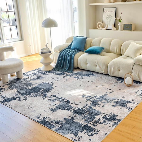 OIGAE Modern Abstract Area Rug 5x7 - Soft Durable Low-Pile
