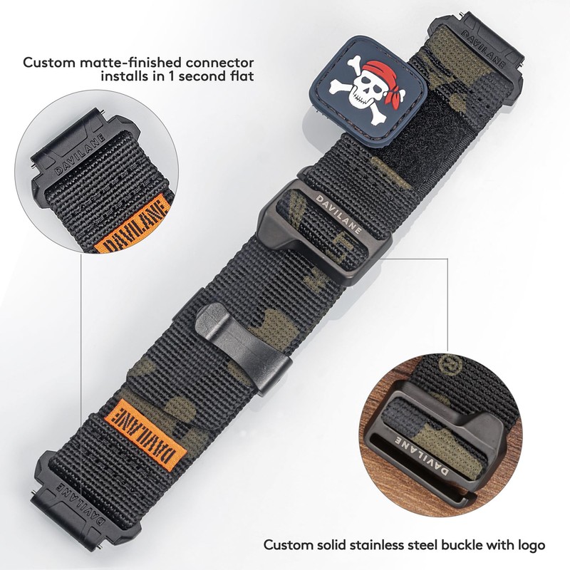 DAVILANE Nylon Military Watch Band for Casio G-shock GWG-1000 GWG1000,