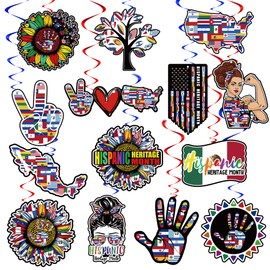 Hispanic Heritage Month Decorations Hispanic Heritage Month Banner Latin American Hanging Swirl Spanish Classroom Decor National Hispanic Heritage Month Decorations and Supplies for Classroom Home