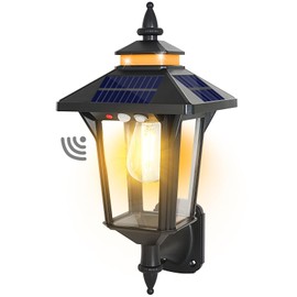 Solar Powered Wall Lantern Lights Outdoor with 3 Modes, Motion Sensor Solar Wall Light Waterproof, Dusk to Dawn LED Exterior Front Porch Lights Fixtures Wall Mount for Garage House Patio Doorway Yard