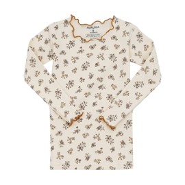 AVAUMA Baby Boys Girls Pajama Set 6M-7T Kids Cute Toddler Snug fit Flower Pattern Design Pjs Cotton Sleepwear Ruffled Shirring (Laura.Ivory/BrFlower.L)