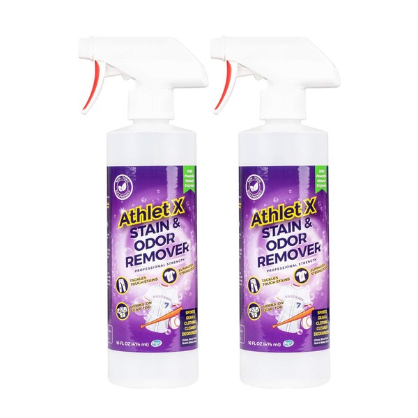 AthletX Amazing Sports Wear Stain & Odor Remover - Grass, Blood & Sweat Stains & Odors - Workout Clothes - Natural Enzymes - USA Made