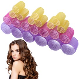 Jumbo Size Hair Roller sets, Self Grip, Salon Hair Dressing Curlers, Hair Curlers, 3 size 36 packs (12XJUMBO+12XLARGER+12XMEDUIEM）