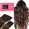WENNALIFE Clip in Hair Extensions, 150g 18 Inch 9pcs Balayage