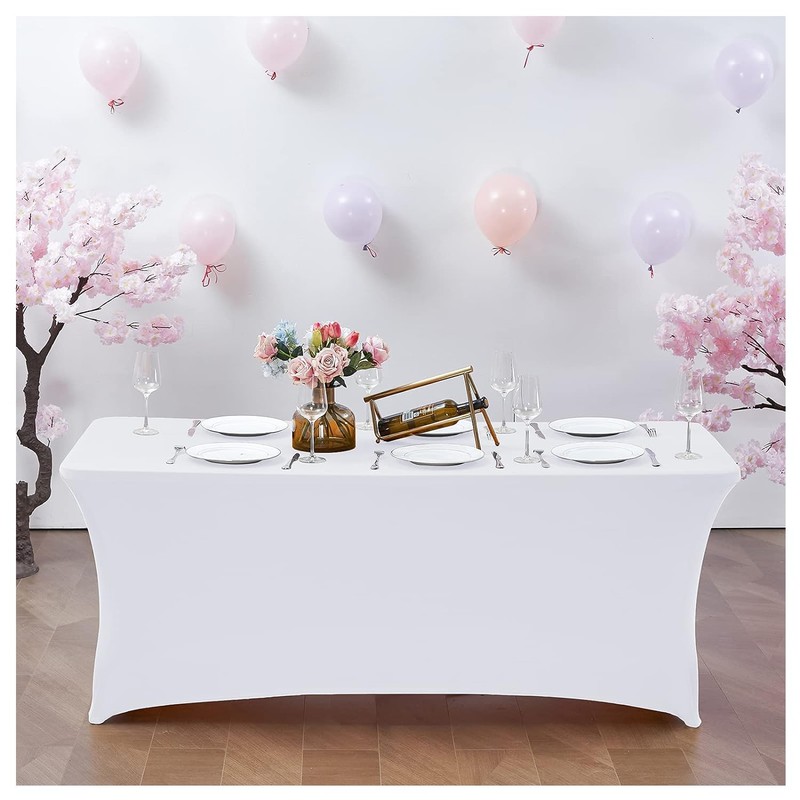 Kapwall 6 ft Elastane Tablecloth. [183 L x 75 W