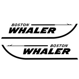Imagnt Studio Set of 2 Boston Whaler Decals for Boat Hull, Marine Grade Restoration Sticker kit (Black, 24 inches)