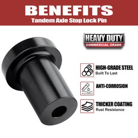 Vitonsbay Trailer Tandem Slide Stopper, Tandem axle Stop Lock pin, Slider Stop Lock, Heavy Duty Steel Locking Pin Stopper for Semi Truck, Black