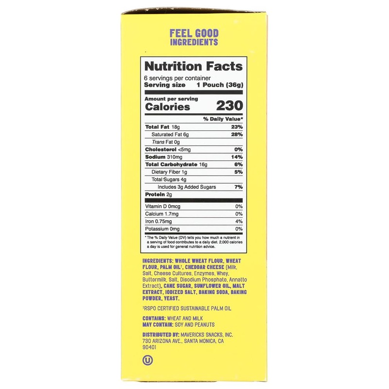 Mavericks Cheddar Sandwich Cracker 6 Count, 1.27 OZ