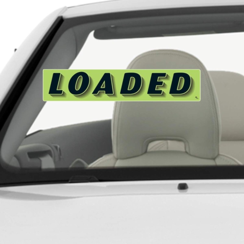 VERSA-TAGS 14.5 Inch Black & Chartreuse Green Adhesive Windshield Slogan