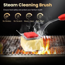 Nonoyif Brush Bristle Free 5 Replaceable Pads, Steam Grill for Outdoor Grill, BBQ and