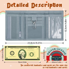 ZHONYEE Kids Wallets for Boys & Girls Trifold RFID Wallets with Zip Coin&Hook Pocket Set Large Memory Multiple Card Slots, Safe House for Paper Money and Coins