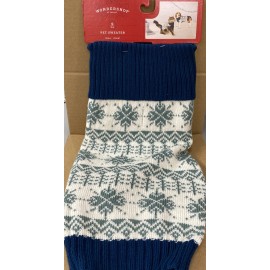 Target NWT Target Wondershop Blue Snowflake Cat Dog Pet Knit Winter Sweater Small