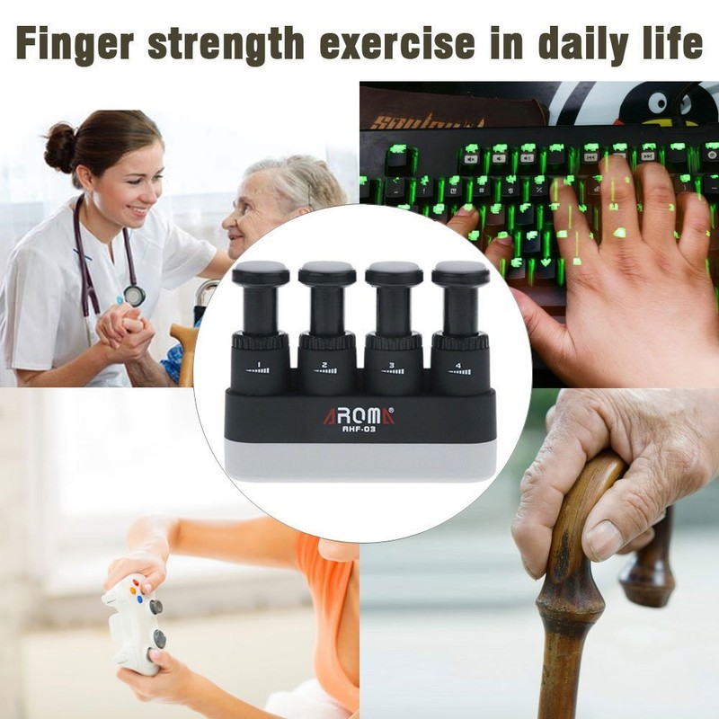 Finger Strengthener,4 Tension Adjustable Hand Grip Exerciser Ergonomic Silicone Trainer