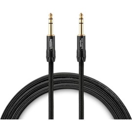 Warm Audio Prem-TRS-10' Premier Series TRS to TRS Cable - 10-foot, Black/Gold