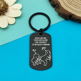 Couple Gift Funny Couple Keyring Let Me Touch it Forever Keychain Valentine Day Gifts Christmas Birthday Gifts for Boyfriend Girlfriend Anniversary Wedding Gifts Keyring for Husband Wife Friends