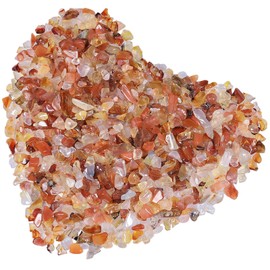 Cheungshing Red Carnelian Irregular Shaped Small Crystal Tumbled Stone, Decorative Chips Stone Crushed Quartz for Healing Jewelry Making Home Decoration