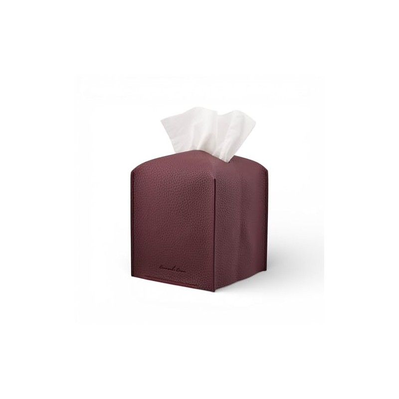 Caja de pañuelos de Cuero (Classic-Textured Deep Brown, 1 Pack)