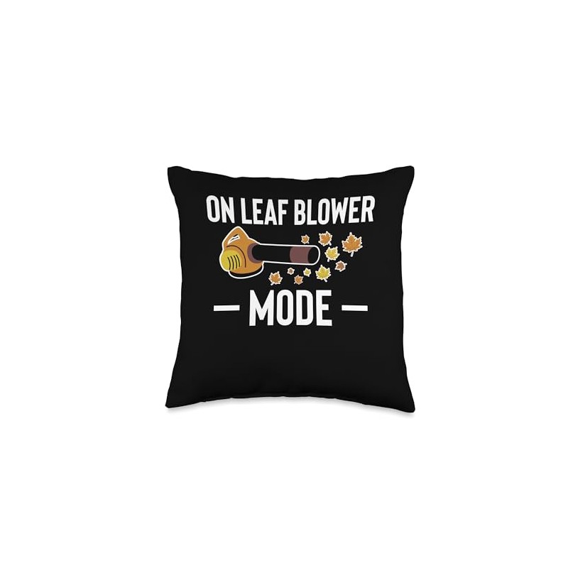 On Leaf Blower Mode Autumn Throw Pillow