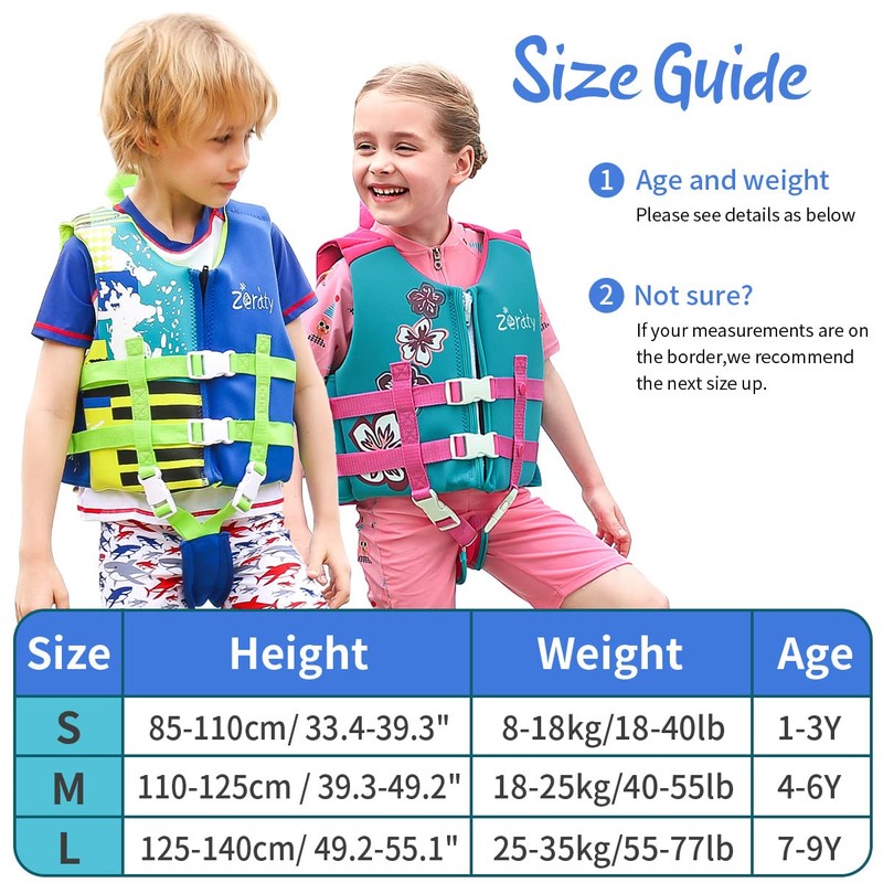 Zeraty Kids Swim Vest Life Jacket Flotation Swimming Aid for
