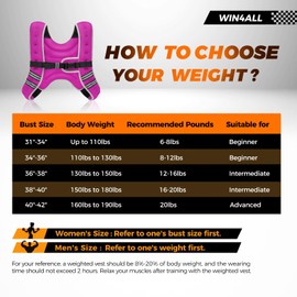 Weighted Vest Woman, 6lb/8lb/12lb/16lb/20lb, Adjustable Women Weighted Vest for Walking, Strength Training, Running, Fitness, Muscle Building, Black